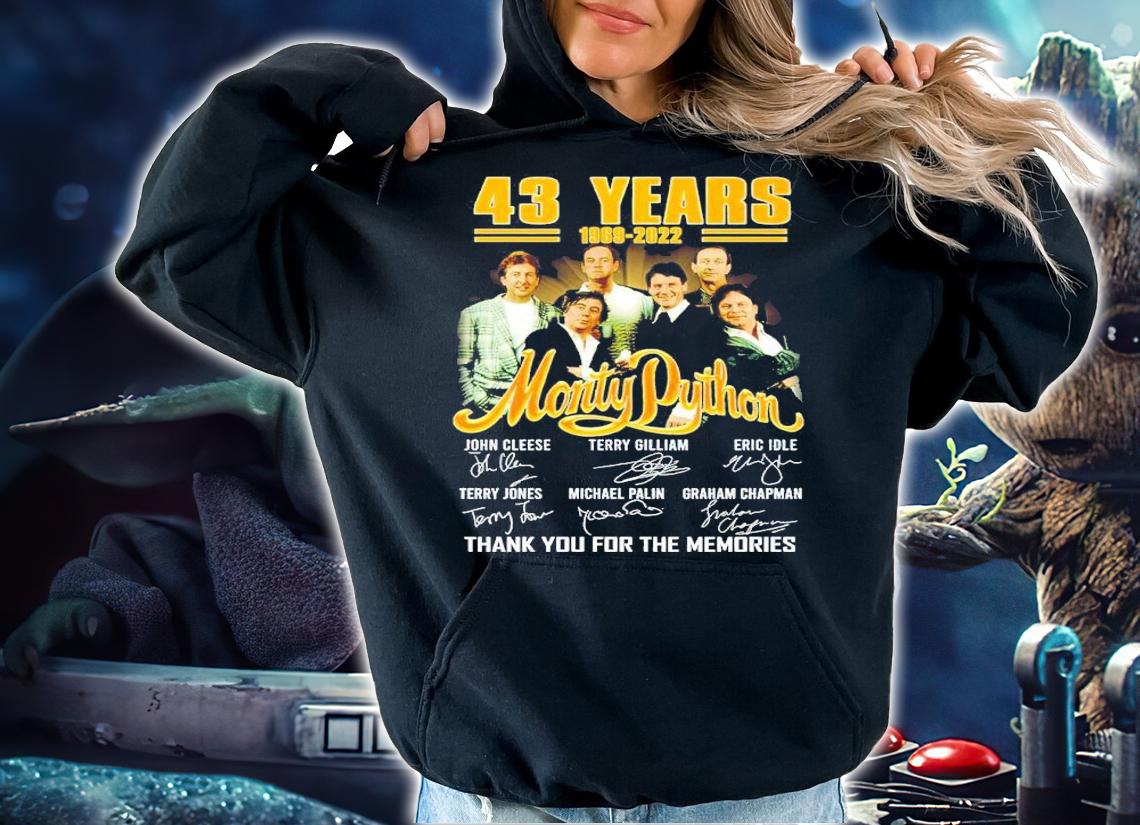 43 Years 1969-2022 Monty Python Signatures Thank You For The Memories Shirt t-shirt