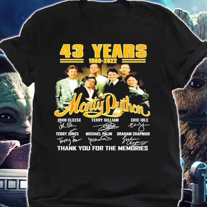 43 Years 1969-2022 Monty Python Signatures Thank You For The Memories Shirt t-shirt