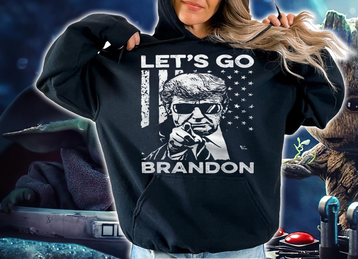 (On Back) Let's Go Brandon Trump And America Flag T-Shirt t-shirt hoodie