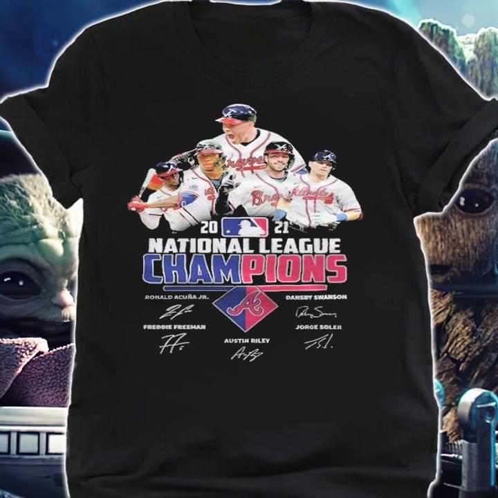 Atlanta Braves 2021 National League Champions Signatures Shirt t-shirt