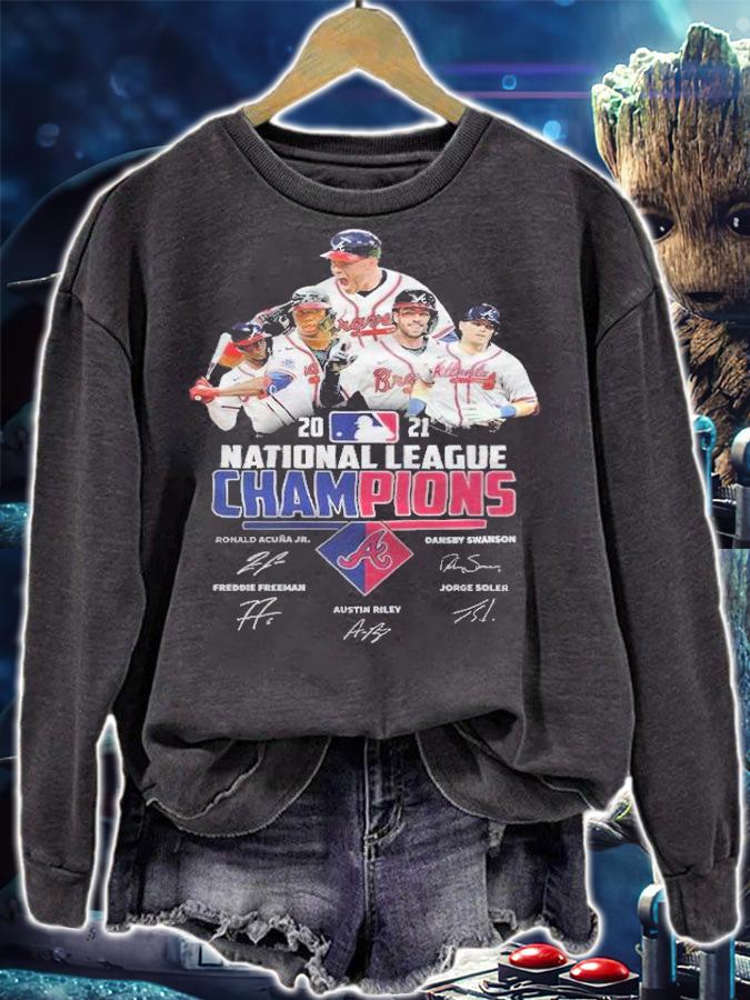 Atlanta Braves 2021 National League Champions Signatures Shirt t-shirt