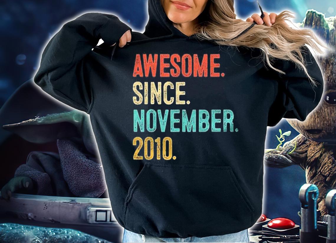 Awesome Since November 2010 11 Years Old 11Th Birthday Gift Shirt t-shirt