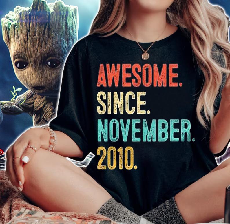 Awesome Since November 2010 11 Years Old 11Th Birthday Gift Shirt t-shirt