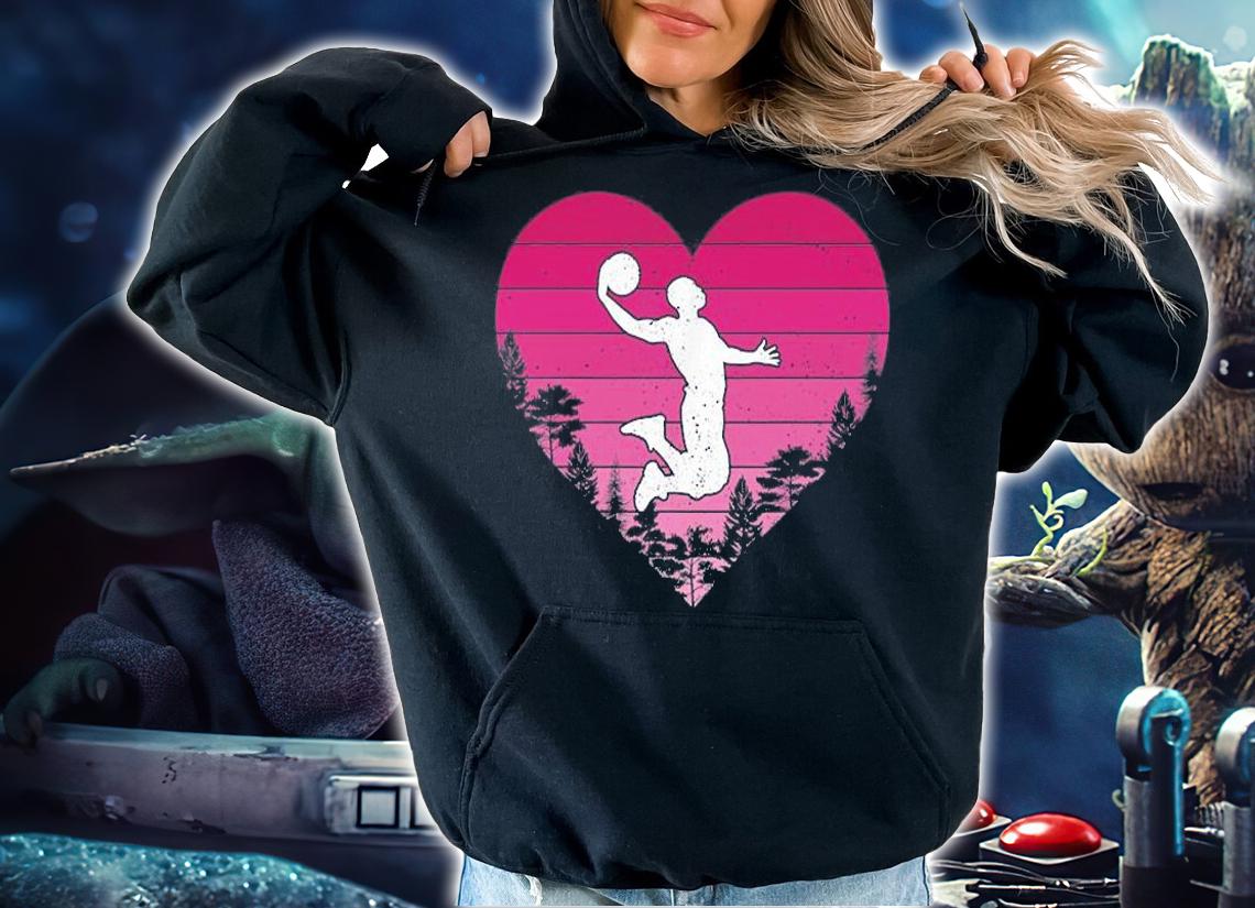 Basketball Sports Lover Vintage Heart Basketballs T-Shirt t-shirt hoodie