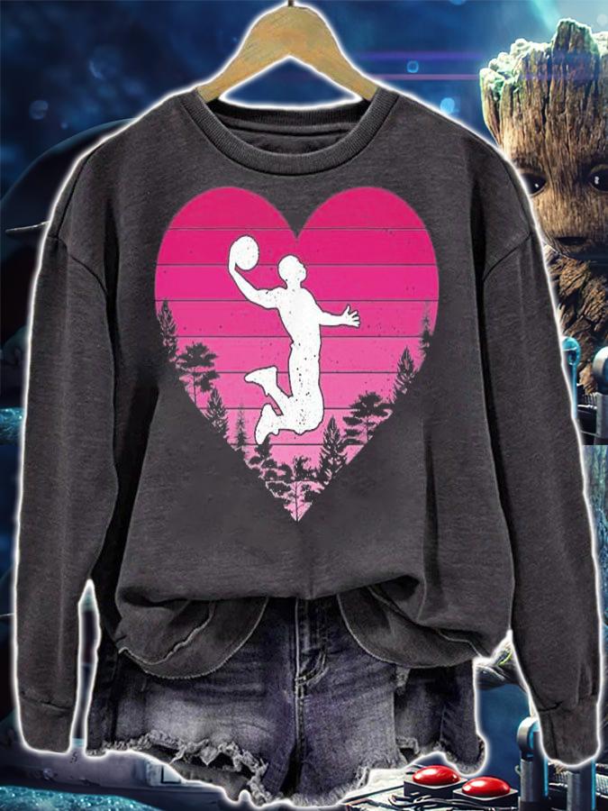 Basketball Sports Lover Vintage Heart Basketballs T-Shirt t-shirt sweatshirt