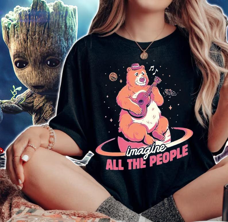 Bear Imagine All the People Shirt t-shirt woman shirt