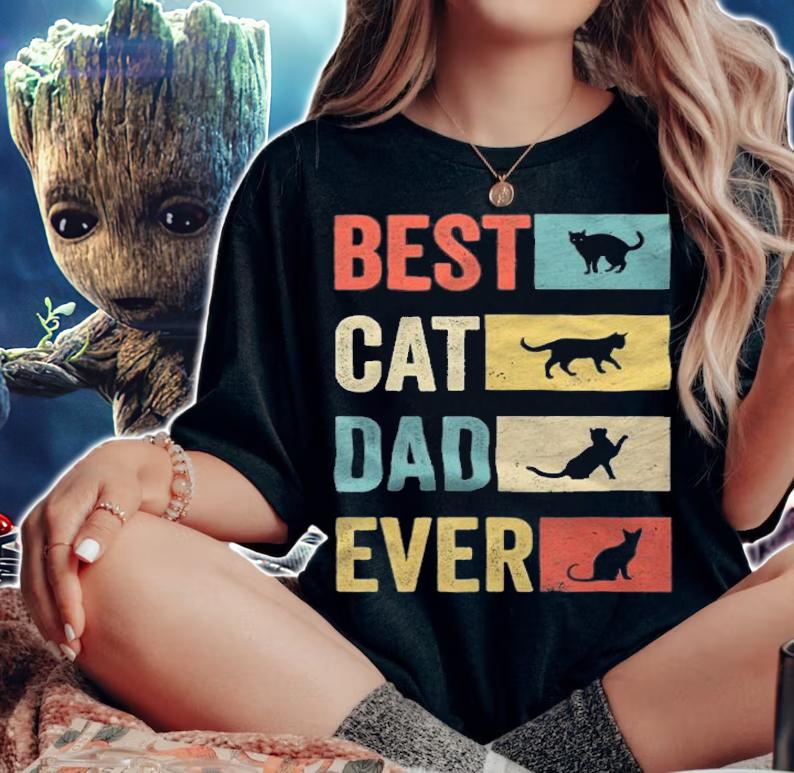 Best cat dad ever cat dad fabulous T-shirt t-shirt