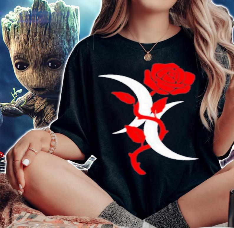 Bisexual Crescent Moon Rose shirt t-shirt
