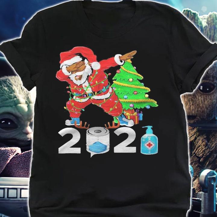 Black African American Santa Claus With Mask Christmas 2021 Ver2 Shirt t-shirt