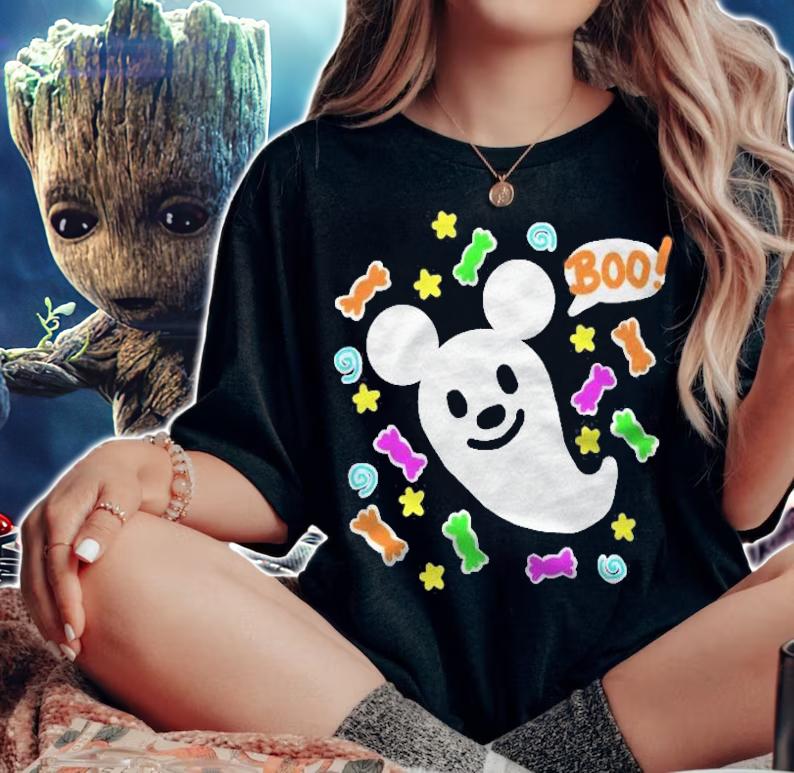 Boo!!! Classic Halloween Mickey Cartoon T-shirt t-shirt woman shirt