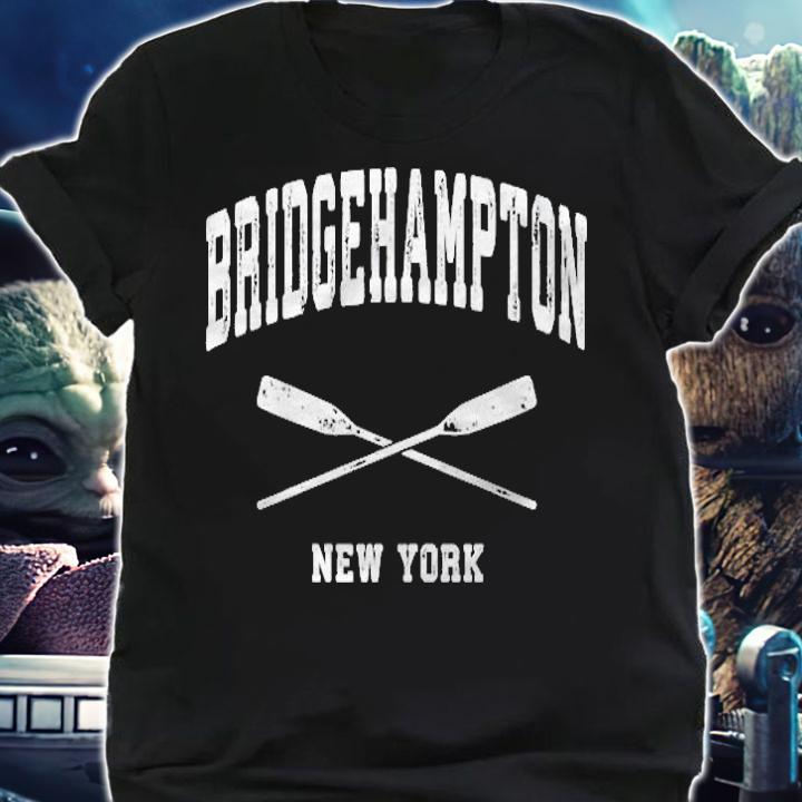 Bridgehampton New York Vintage Nautical Crossed Oars T-shirt t-shirt shirt