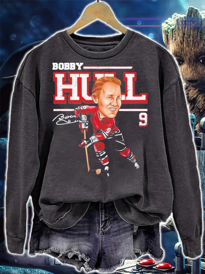 Bobby Hull Chicago Cartoon Hockey Shirt t-shirt sweatshirt