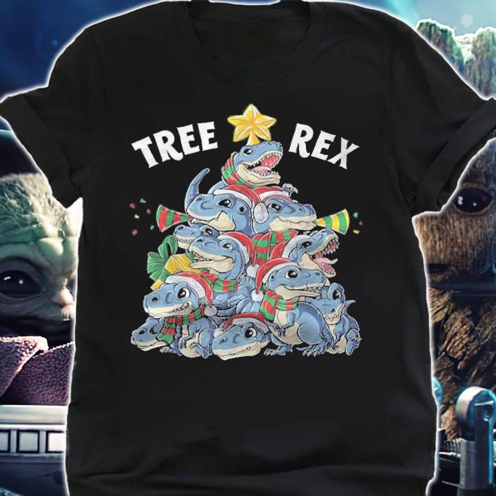 Christmas Dinosaur tree Rex T-shirt t-shirt
