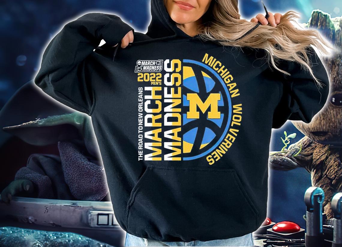 Michigan Wolverines 2022 Mens NCAA The Road To New Orleans March Madness T-Shirt t-shirt hoodie
