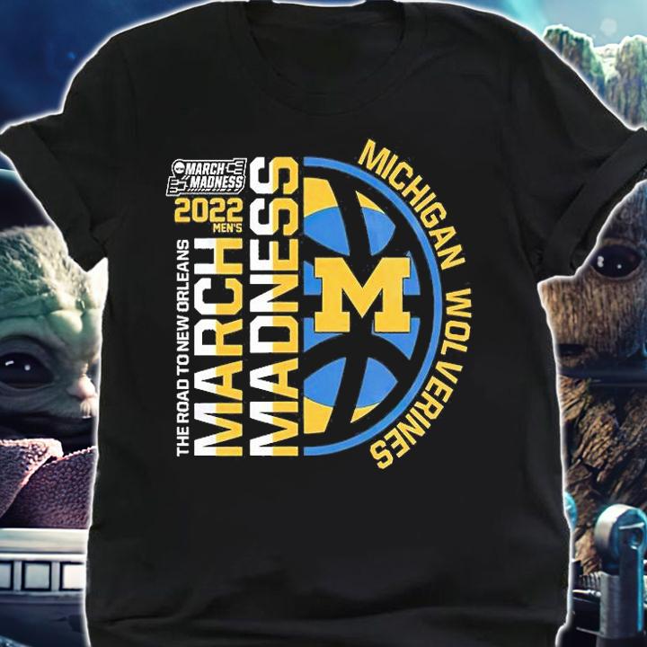 Michigan Wolverines 2022 Mens NCAA The Road To New Orleans March Madness T-Shirt t-shirt shirt