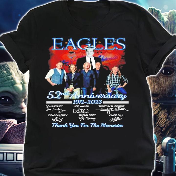 Official Eagles 52nd Anniversary 1971-2023 Signatures Thank You For The Memories Shirt t-shirt