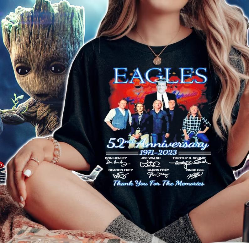 Official Eagles 52nd Anniversary 1971-2023 Signatures Thank You For The Memories Shirt t-shirt