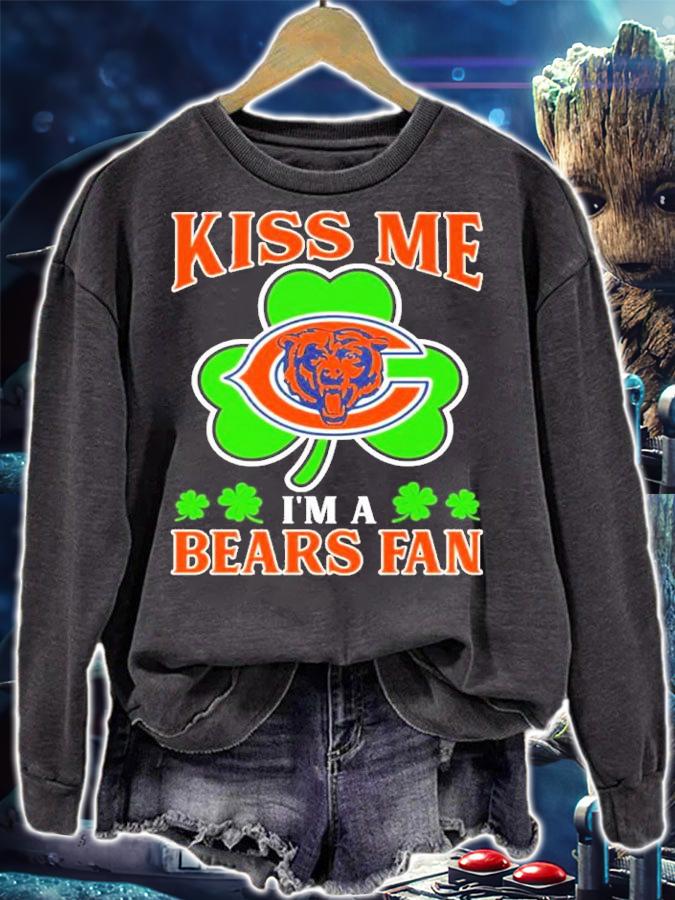 St Patrick's Day Kiss Me I'm A Chicago Bears Fan Shirt t-shirt sweatshirt