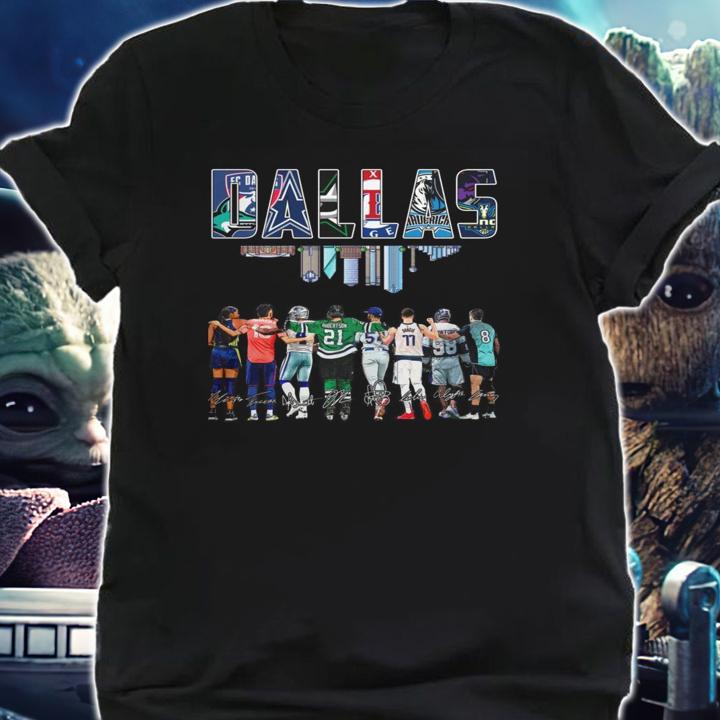 Dallas Sports Teams Signatures Dallas Stars Dallas Mavericks Cowboys t-shirt shirt