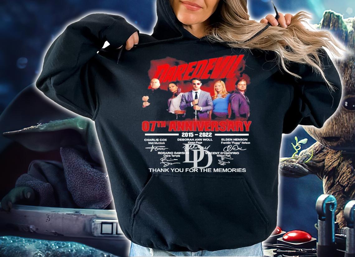 Daredevil 07th Anniversary 2015-2022 Signatures Thank You For The Memories Shirt t-shirt