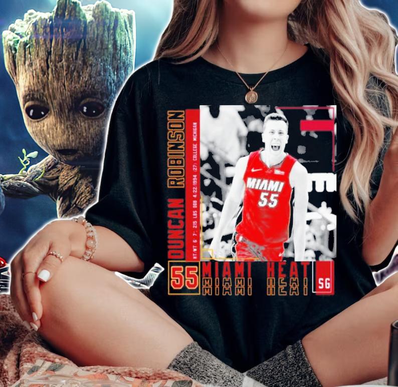 Duncan Robinson Miami Basketball Poster Heat Shirt t-shirt woman shirt