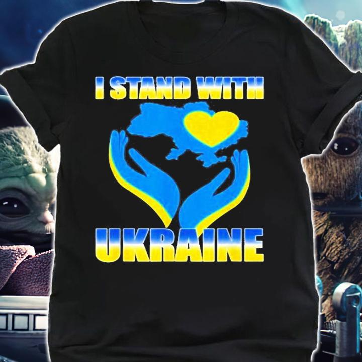 I Stand With Ukraine Ukrainian Flag Map And Heart 2022 T-Shirt t-shirt shirt