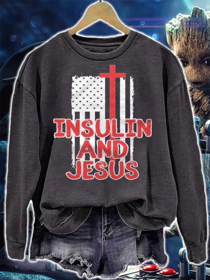Insulin And Jesus Funny Christian Diabetes Shirt t-shirt sweatshirt