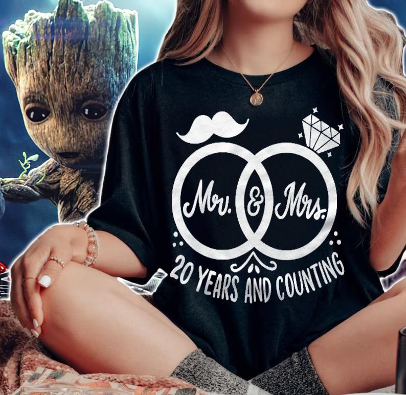 Mr & Mrs 20 Years And Counting 20Th Anniversary Apparel Shirt t-shirt woman shirt