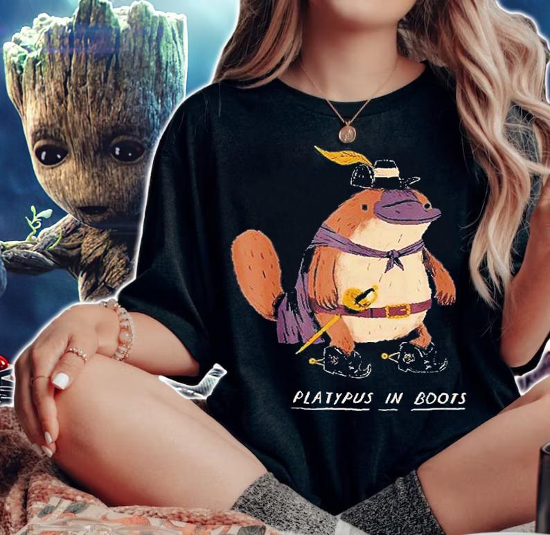 Platypus In Boots Dark Platypus T-Shirt t-shirt woman shirt