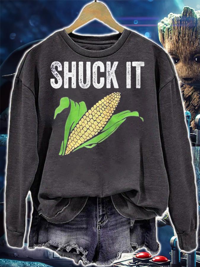 Shuck It Funny Farmer Corn Lover Market Festival Gift Raglan Baseball Shirt t-shirt sweatshirt