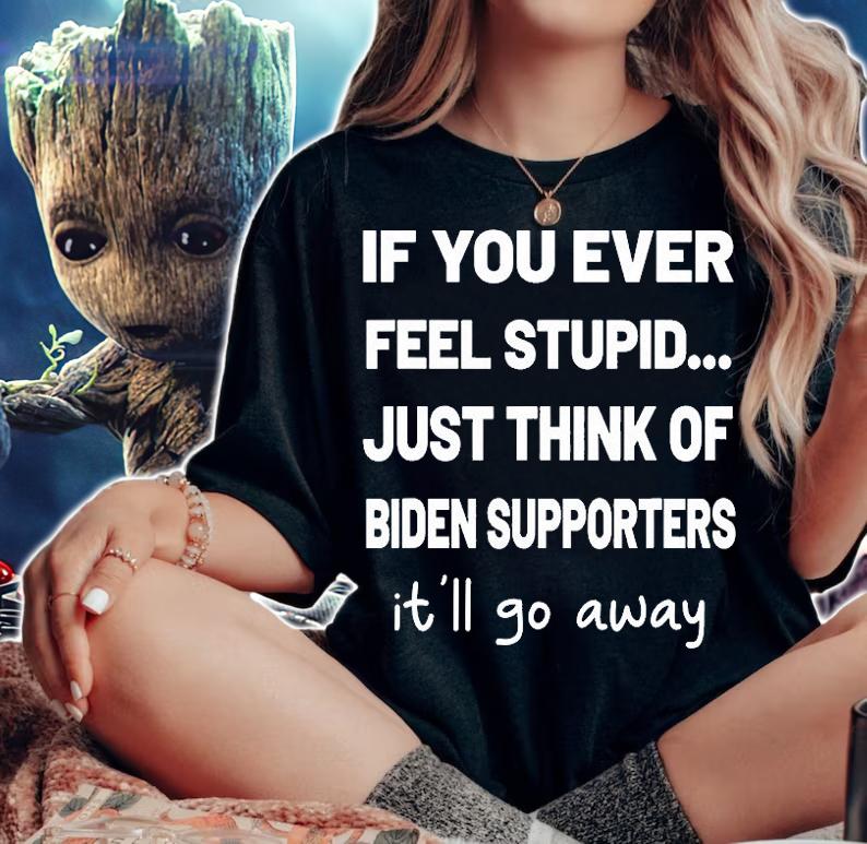 If You Ever Feel Stupid Just Think Of Biden Supportters It'll Go away T-Shirt t-shirt woman shirt