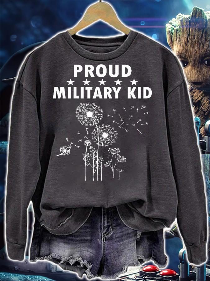 Kids Proud Military Kid Month Of The Military Child Military Kid T-Shirt t-shirt sweatshirt
