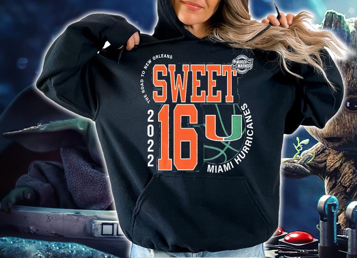 Miami Hurricanes March Madness Sweet 16 NCAA The Road To New Orleans 2022 T-Shirt t-shirt