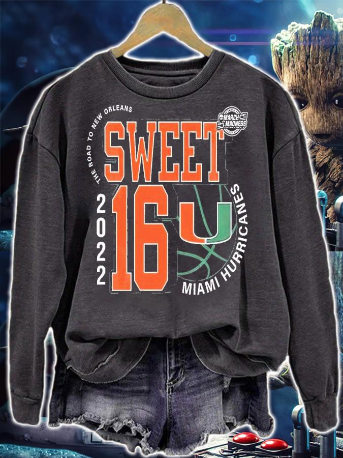 Miami Hurricanes March Madness Sweet 16 NCAA The Road To New Orleans 2022 T-Shirt t-shirt