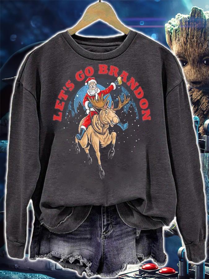 Santa Claus Riding Reindeer Fjb, Dementia Biden, Donald 2024, Impeach Joe Biden, Election 2024 T-Shirt t-shirt sweatshirt