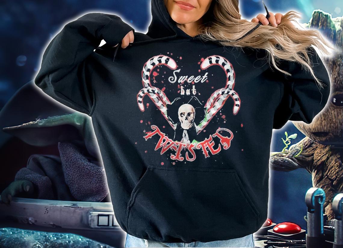 Sweet but twisted skulls and candy canes Christmas T-shirt t-shirt hoodie