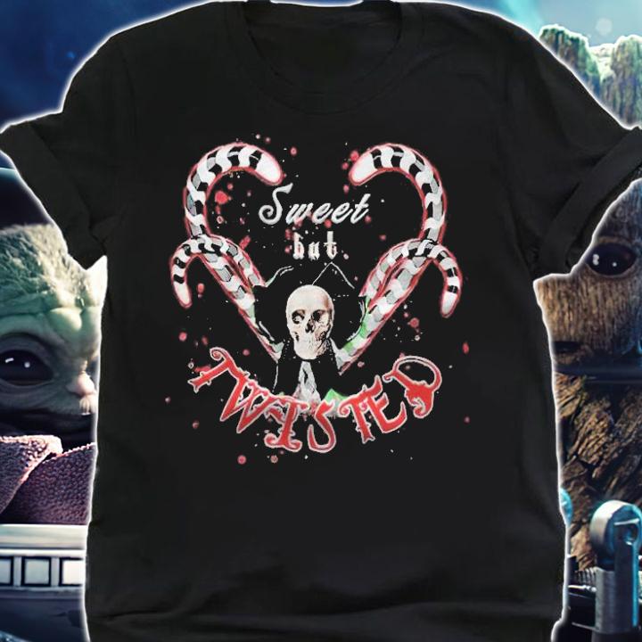 Sweet but twisted skulls and candy canes Christmas T-shirt t-shirt shirt