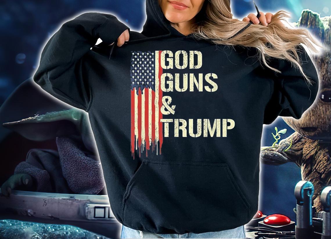 God Guns And Trump I 2nd Amendment Trump Flag America Vintage T-Shirt t-shirt hoodie