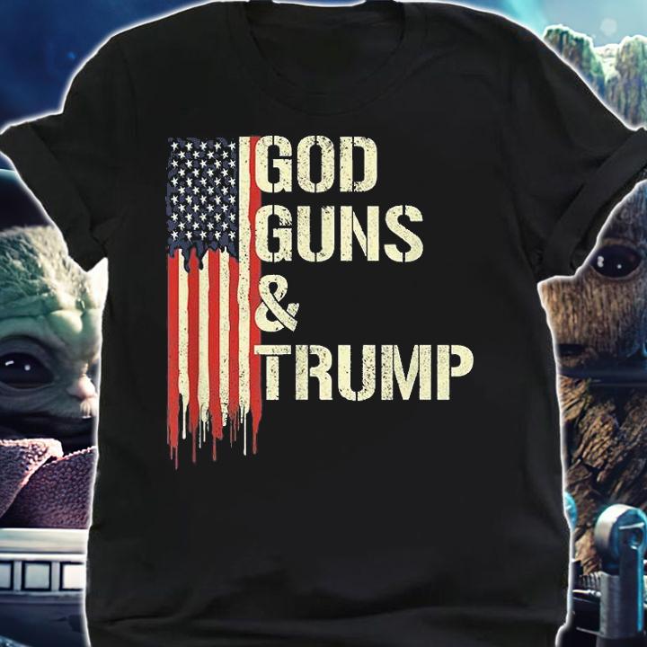 God Guns And Trump I 2nd Amendment Trump Flag America Vintage T-Shirt t-shirt shirt