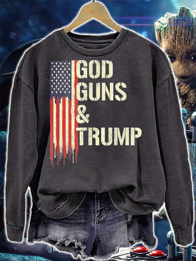 God Guns And Trump I 2nd Amendment Trump Flag America Vintage T-Shirt t-shirt sweatshirt