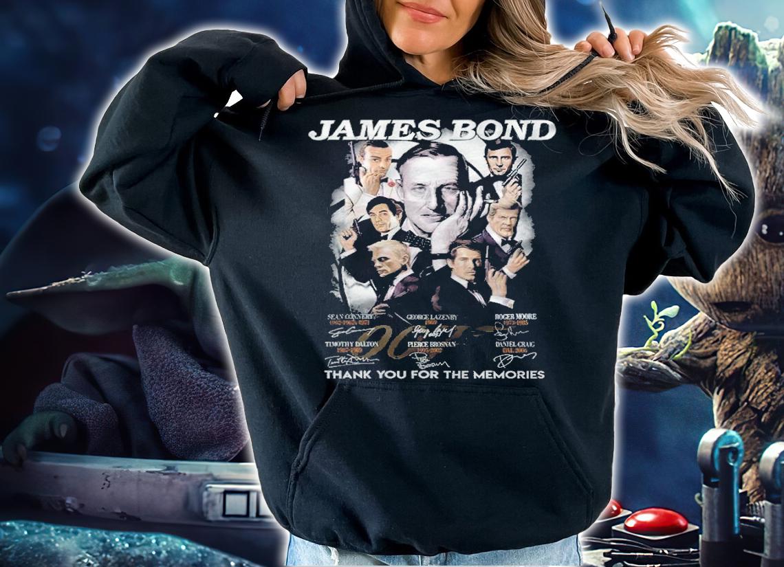 James Bond 007 signatures thank you for the memories shirt t-shirt hoodie
