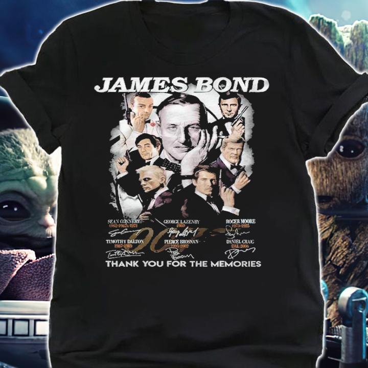 James Bond 007 signatures thank you for the memories shirt t-shirt shirt