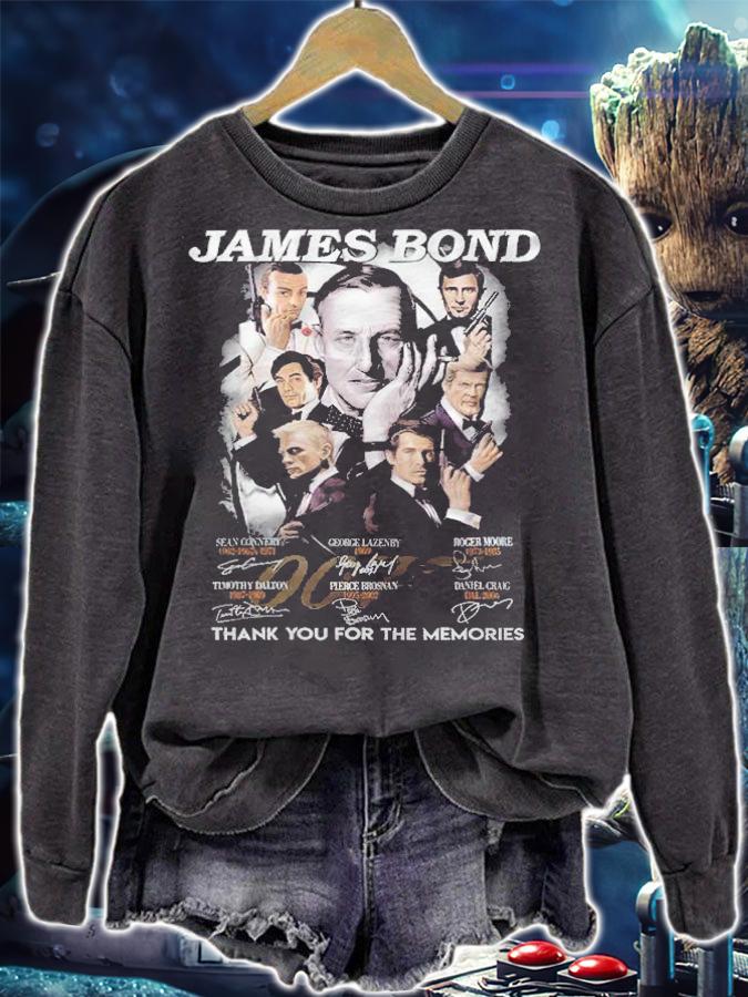 James Bond 007 signatures thank you for the memories shirt t-shirt sweatshirt