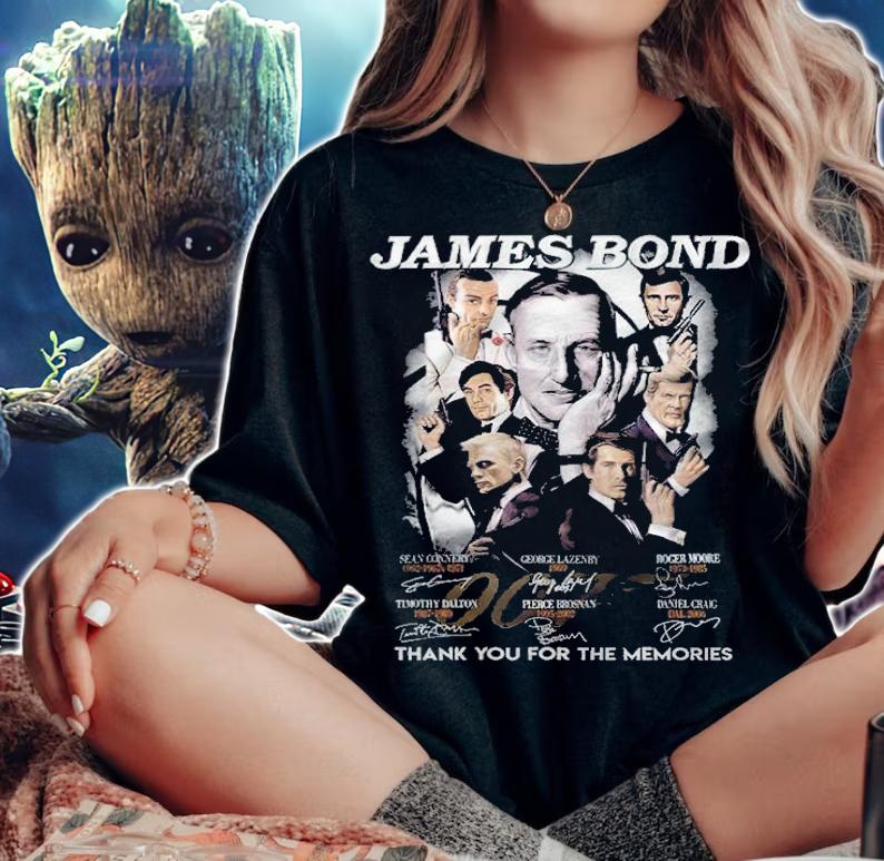James Bond 007 signatures thank you for the memories shirt t-shirt woman shirt