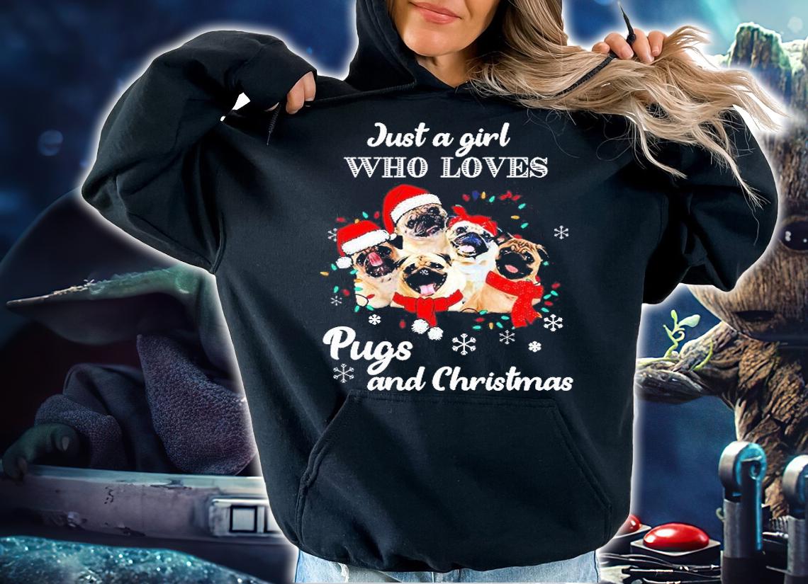 Just A Girl Who Loves Pugs And Christmas T-Shirt t-shirt