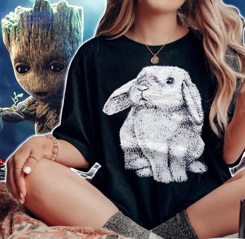 Lop Eared Bunny Rabbit Cute Easter Drawing Shirt t-shirt