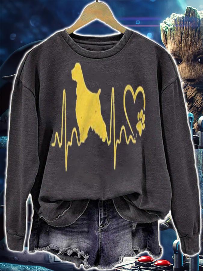 Heartbeat English Cocker Spaniel Dog Animal Rescue Lifeline Shirt t-shirt sweatshirt