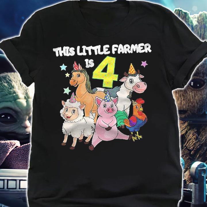 Kids Farm 4 Years Old Birthday Outfit Boy 4Th Birthday Shirt t-shirt shirt