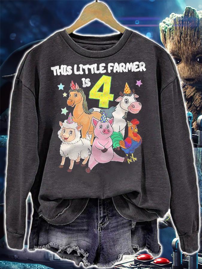 Kids Farm 4 Years Old Birthday Outfit Boy 4Th Birthday Shirt t-shirt sweatshirt