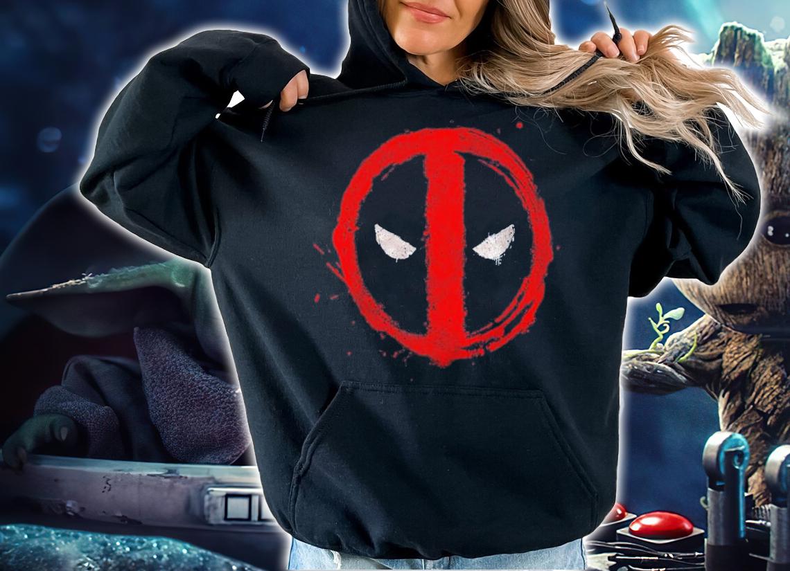 Marvel Deadpool Symbol Red Spray Paint Shirt t-shirt hoodie